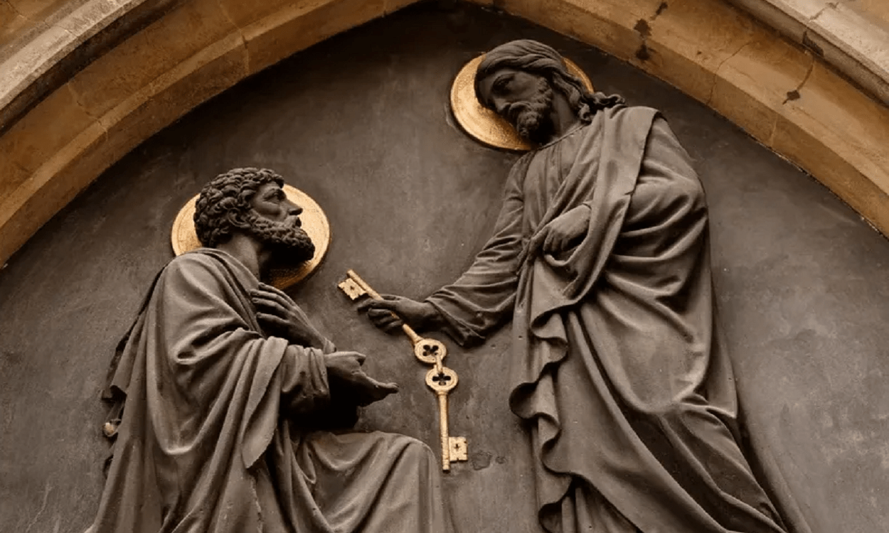 Ключики святого петра. Христос вручает ключи апостолу Петру.